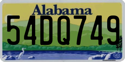 AL license plate 54DQ749