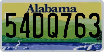 AL license plate 54DQ763