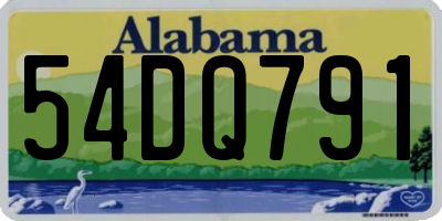 AL license plate 54DQ791