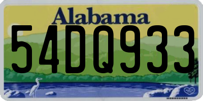 AL license plate 54DQ933