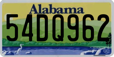 AL license plate 54DQ962