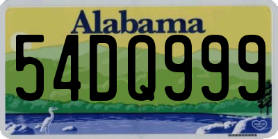 AL license plate 54DQ999