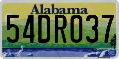 AL license plate 54DR037