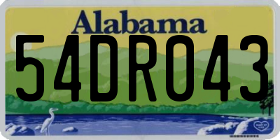 AL license plate 54DR043