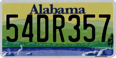 AL license plate 54DR357