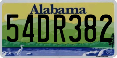AL license plate 54DR382