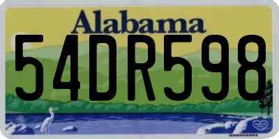 AL license plate 54DR598