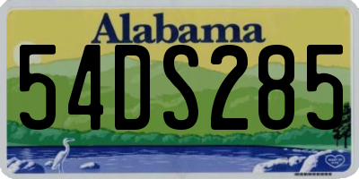 AL license plate 54DS285