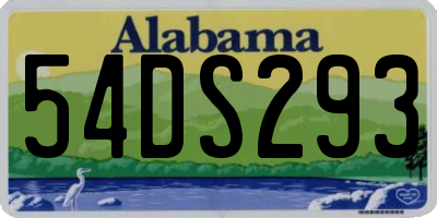 AL license plate 54DS293