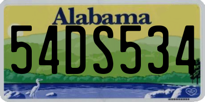 AL license plate 54DS534