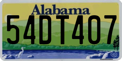AL license plate 54DT407