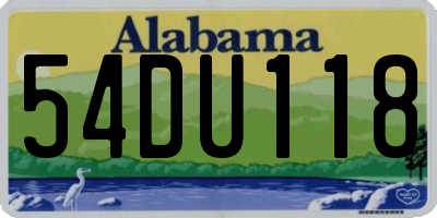 AL license plate 54DU118