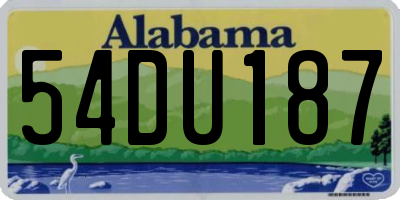 AL license plate 54DU187