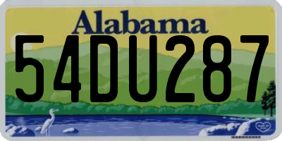 AL license plate 54DU287
