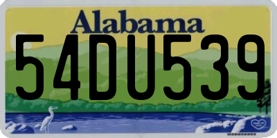 AL license plate 54DU539