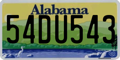 AL license plate 54DU543