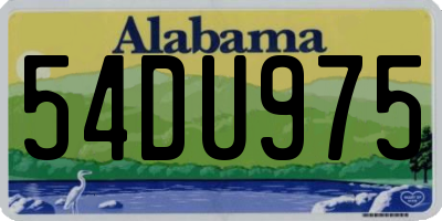 AL license plate 54DU975
