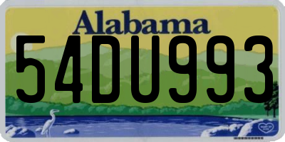 AL license plate 54DU993