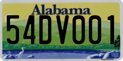 AL license plate 54DV001