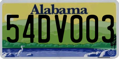 AL license plate 54DV003