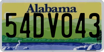AL license plate 54DV043