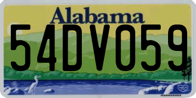 AL license plate 54DV059