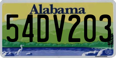 AL license plate 54DV203
