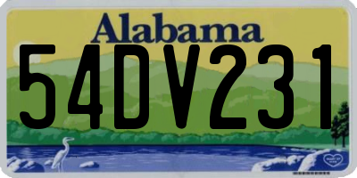AL license plate 54DV231