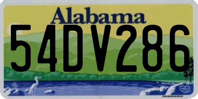 AL license plate 54DV286