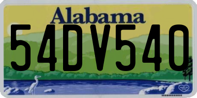 AL license plate 54DV540