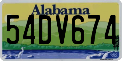AL license plate 54DV674