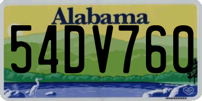 AL license plate 54DV760
