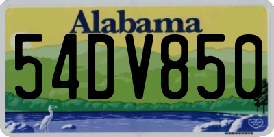 AL license plate 54DV850