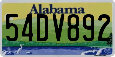 AL license plate 54DV892