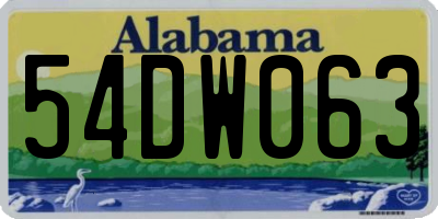 AL license plate 54DW063