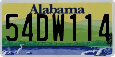 AL license plate 54DW114