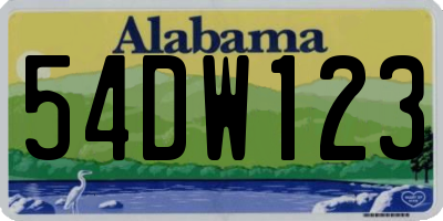 AL license plate 54DW123