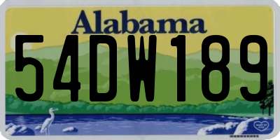 AL license plate 54DW189