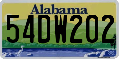 AL license plate 54DW202