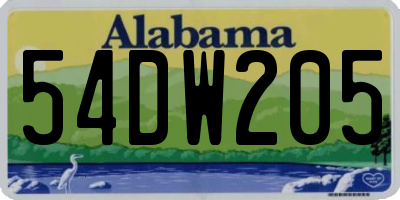 AL license plate 54DW205