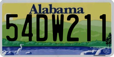 AL license plate 54DW211