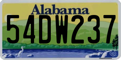 AL license plate 54DW237
