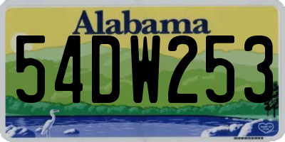 AL license plate 54DW253