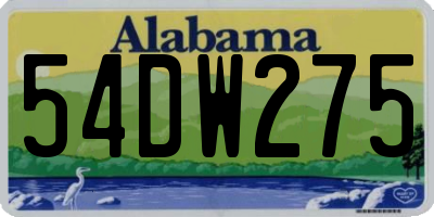 AL license plate 54DW275