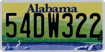 AL license plate 54DW322