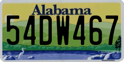 AL license plate 54DW467