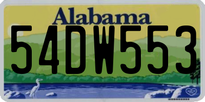 AL license plate 54DW553