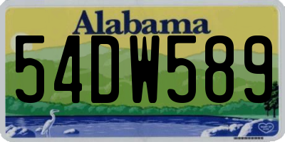 AL license plate 54DW589