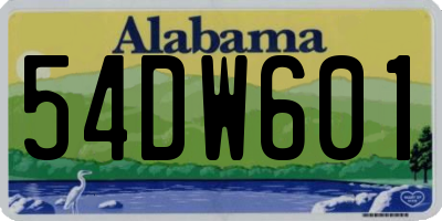 AL license plate 54DW601