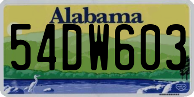 AL license plate 54DW603